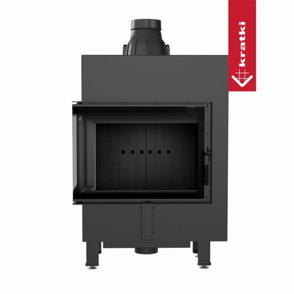 Топка Kratki Pro LUCY/12/SLIM/L/BS угловое стекло слева (Чёрная футеровка)