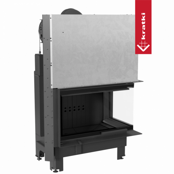 Топка Kratki PRO MBO/P/BS/G/SG угловое гнутое стекло справа (Чёрная футеровка)