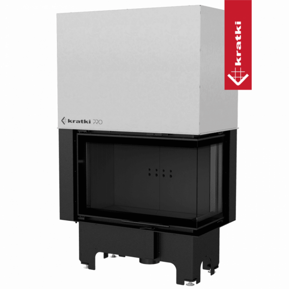 Топка Kratki PRO VNP/810/410 угловое стекло справа, гильотина (Чёрная футеровка)