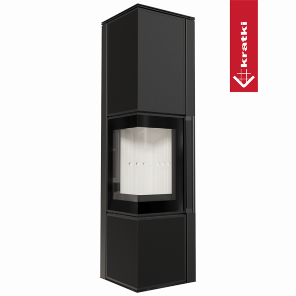 Печь Kratki PRO TORA/L 8 кВт Nero Assoluto (Белая футеровка)