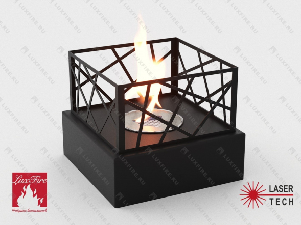Настольный биокамин Lux Fire &amp;quot;Пикник&amp;quot; S (черный)