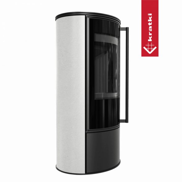 Печь Kratki PRO ERIK WHITE SATIN (Чёрная футеровка с доводчиком)