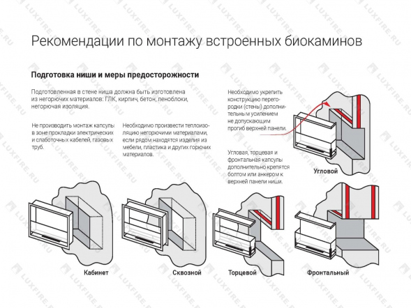 Встроенный сквозной биокамин Lux Fire &amp;quot;Иллюзион 500&amp;quot; XS